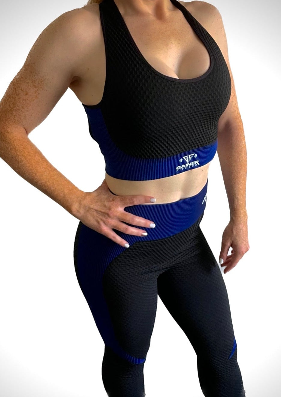 GainerFit Black/Blue Sport Bra